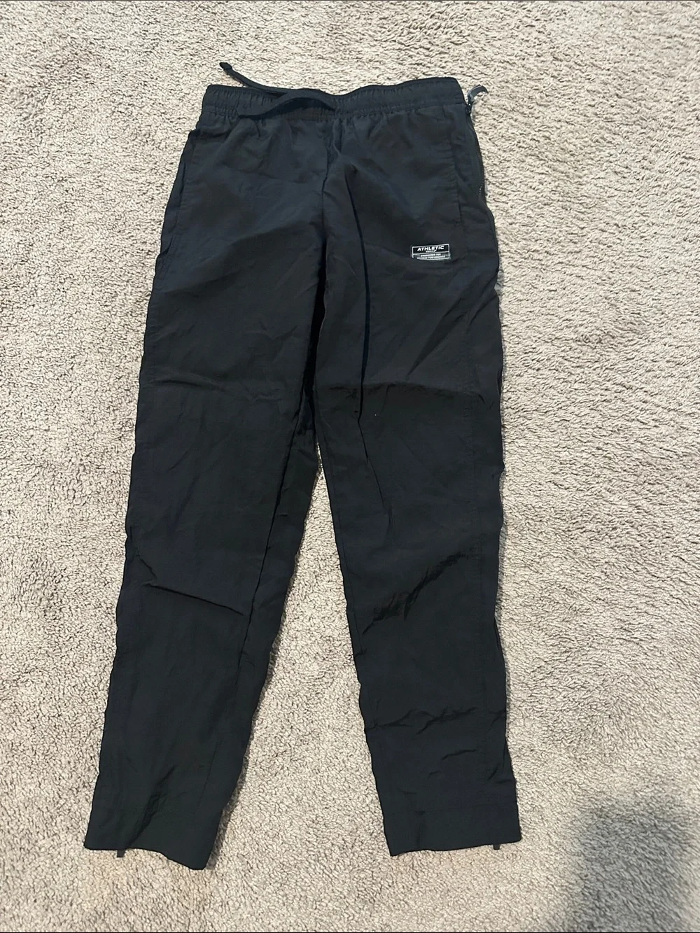 Athletic Works Black Nylon Jogger Track Pants